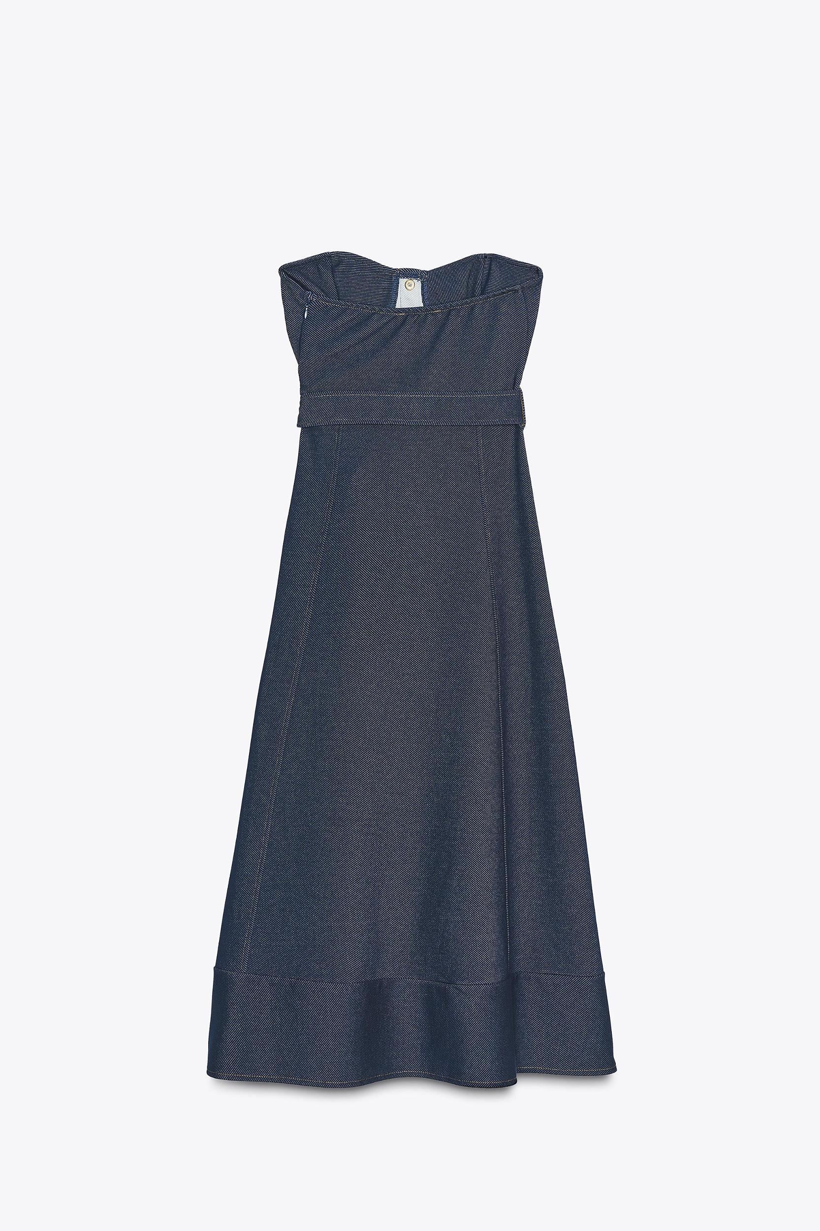 STRAPLESS BELTED DRESS Product Image