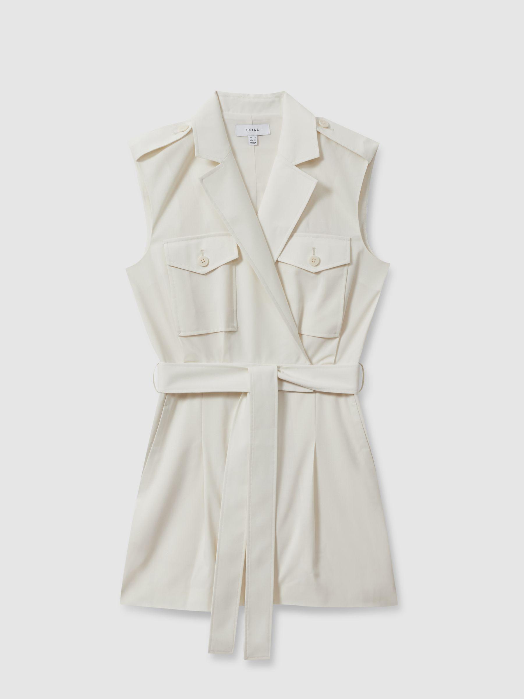 Wool Blend Double Breasted Playsuit in Ivory Product Image