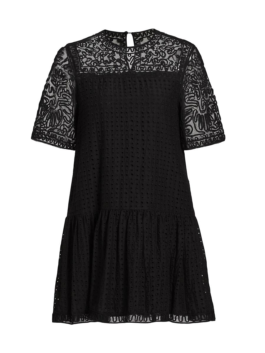 Womens Gabi Embroidered Mini Shift Dress Product Image