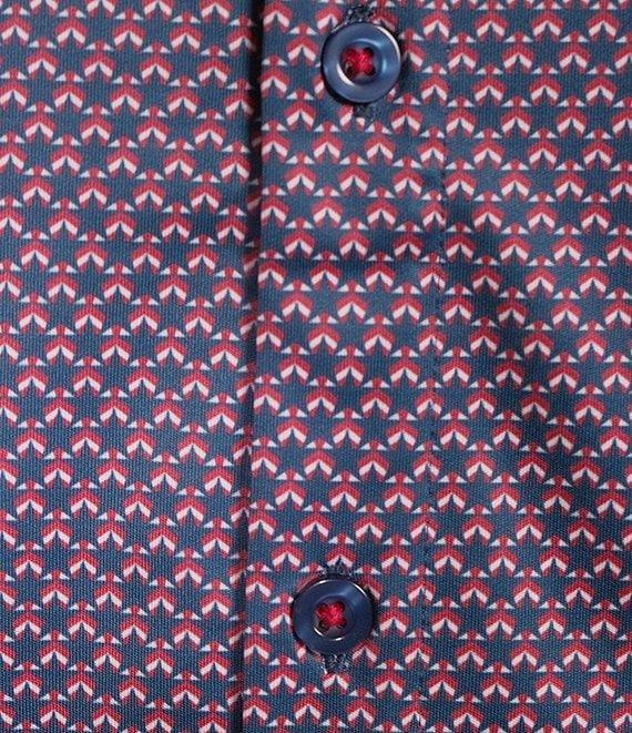 Cremieux Premium Denim Star Print Coat Front Knit Shirt Product Image