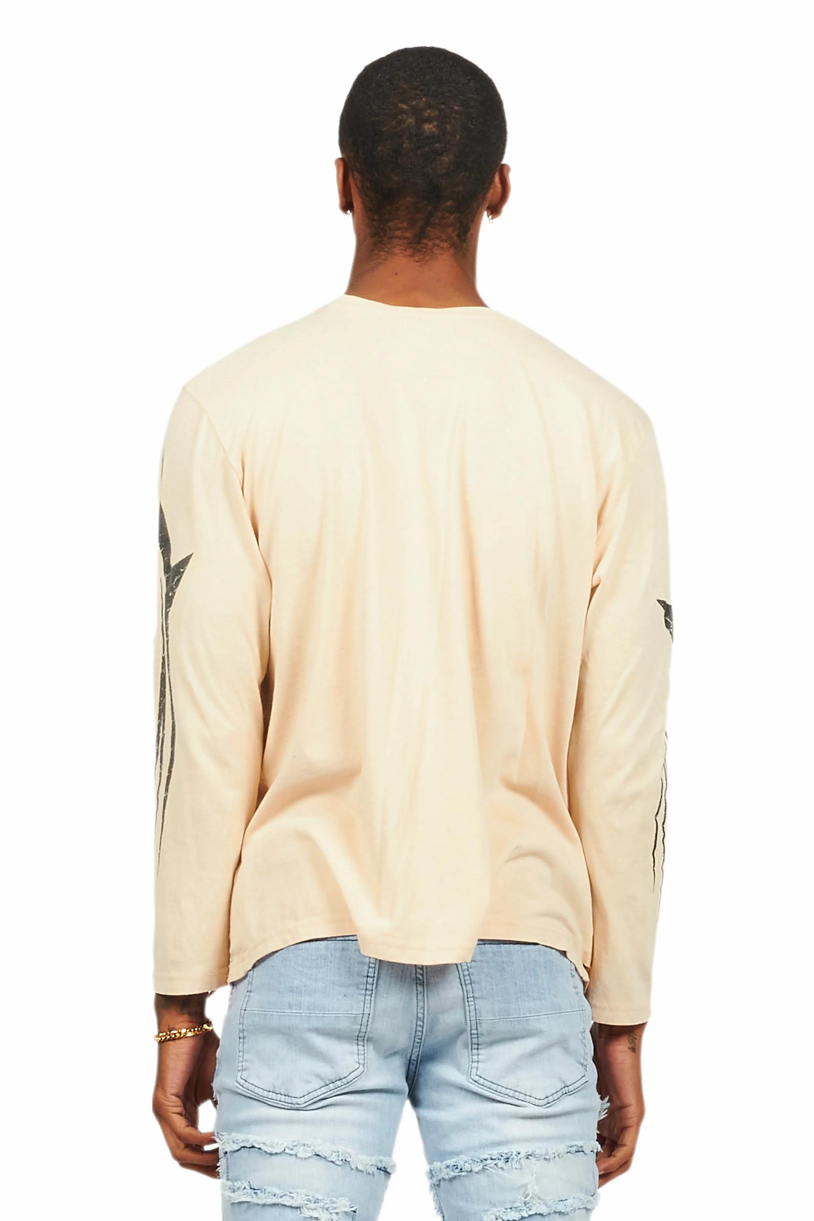 Kastell Vintage Sand Long Sleeve Graphic T-Shirt Male Product Image