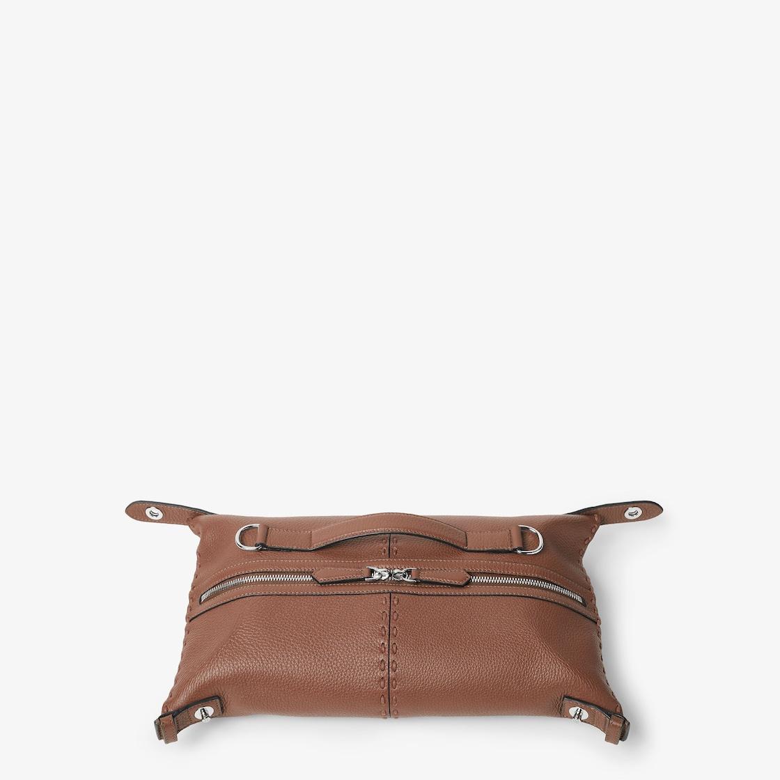 Selleria Fendi Siesta SmallBrown leather Selleria bag with 266 hand-sewn topstitches Product Image