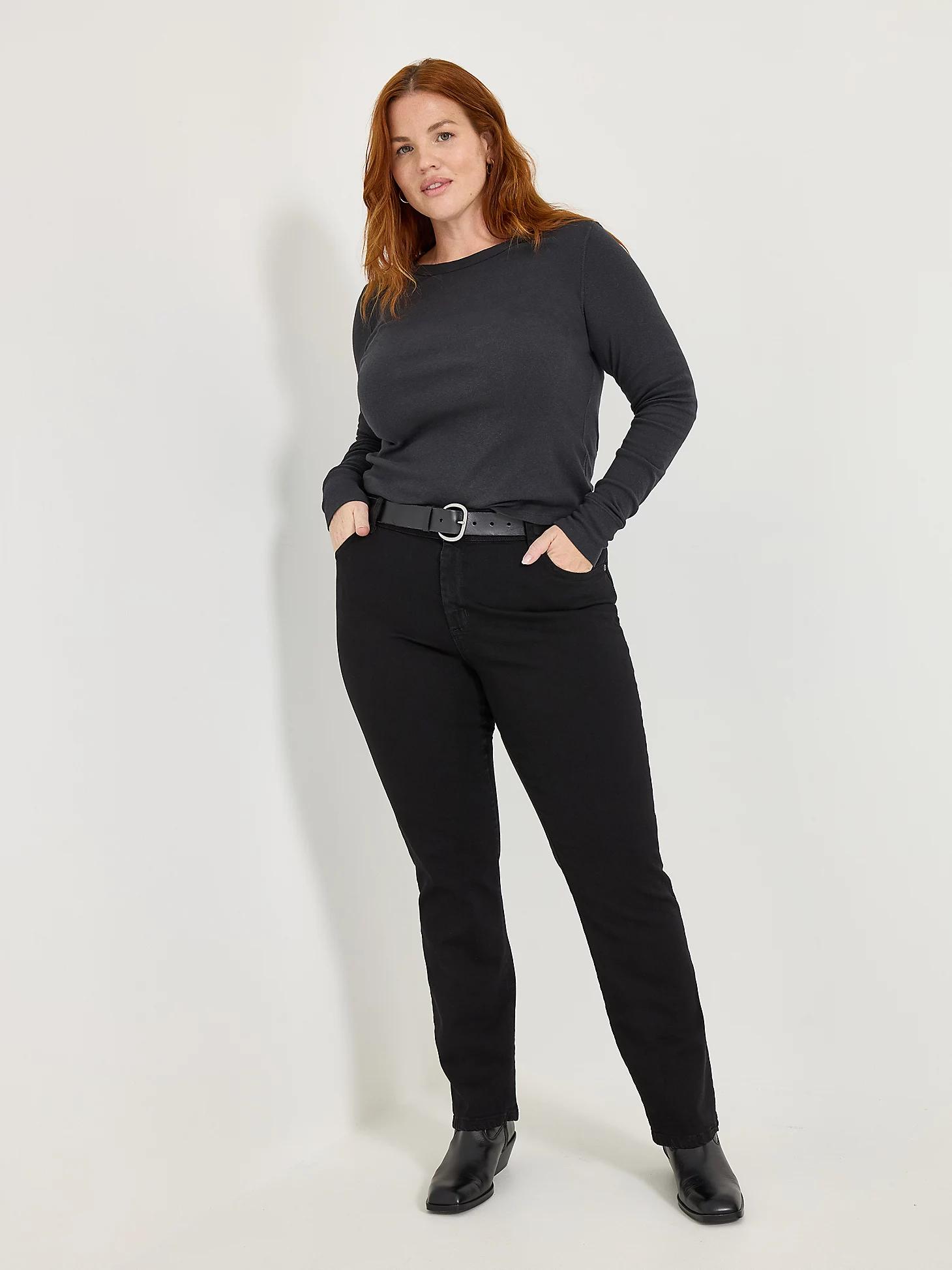 Women’s Stretch Relaxed Fit Straight Leg Jean (Plus) | Women's Jeans | Lee® Product Image
