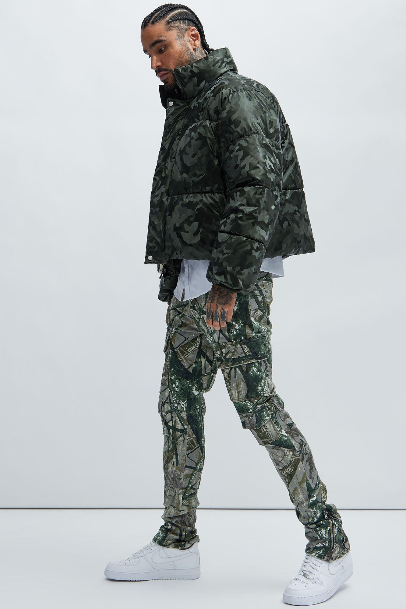 Convertible Stacked Skinny Flare Jeans - Taupe/combo Product Image