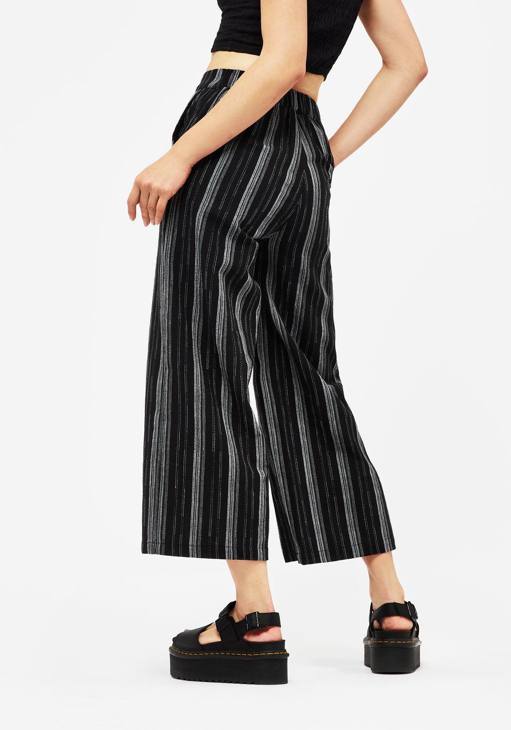 Clandestine Stripe Cotton-Blend Culottes Product Image