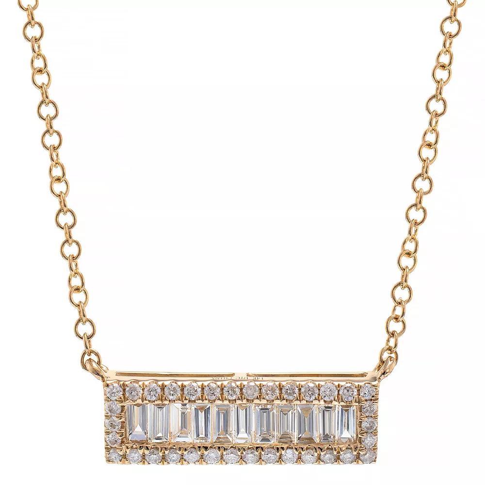 Luxle 14k Gold 3/8 Carat T.W. Diamond Bar Necklace, Women's Product Image