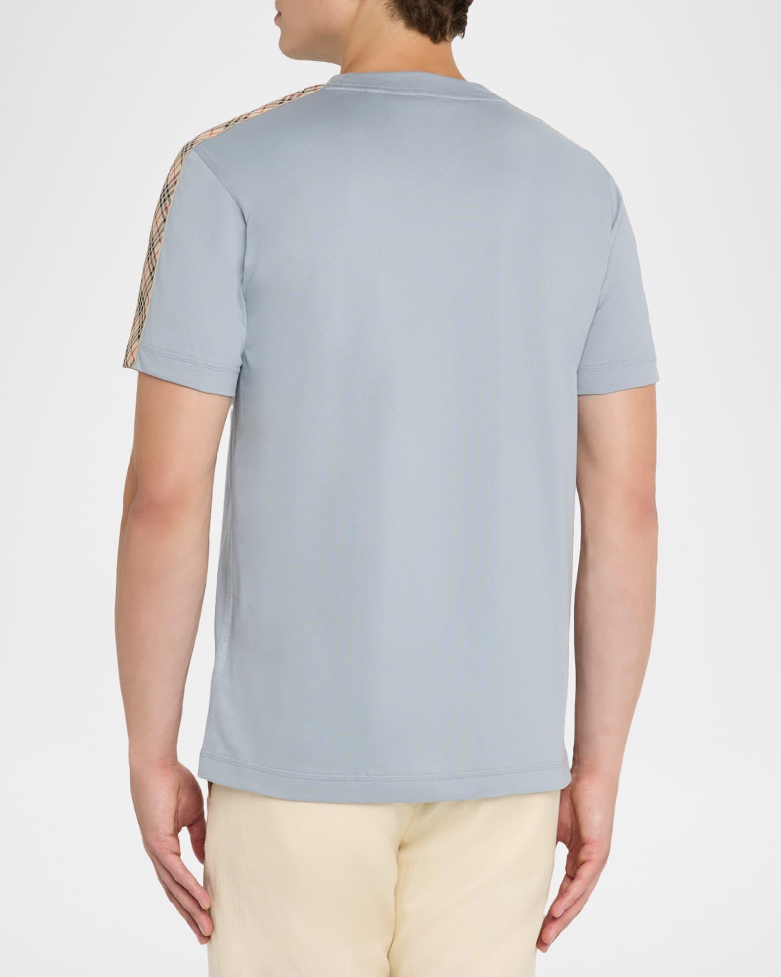 Men's Cotton Check Taping Crewneck T-Shirt Product Image