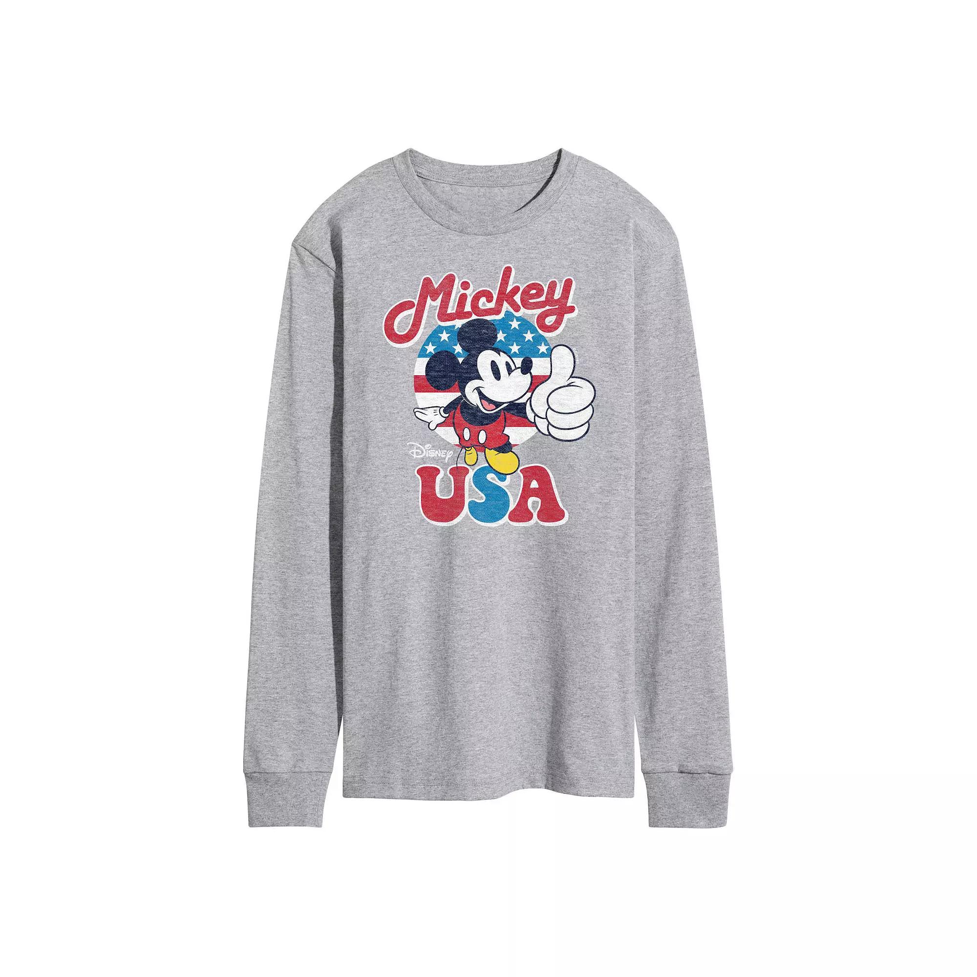 Disney's Mickey Mouse Men's USA Long Sleeve Graphic Tee,  Product Image