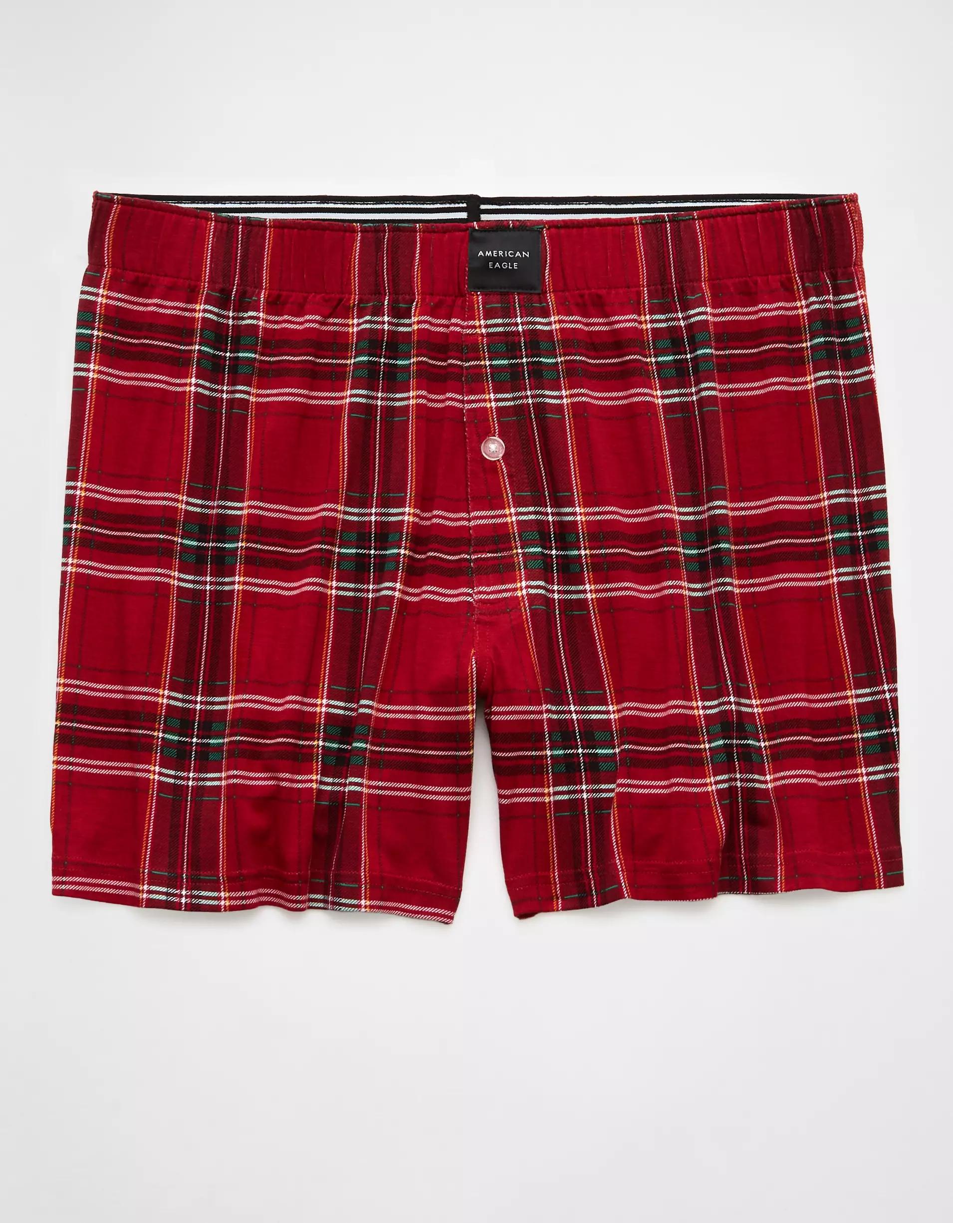 AEO Men's Plaid Slim Knit Ultra Soft Boxer Short Product Image