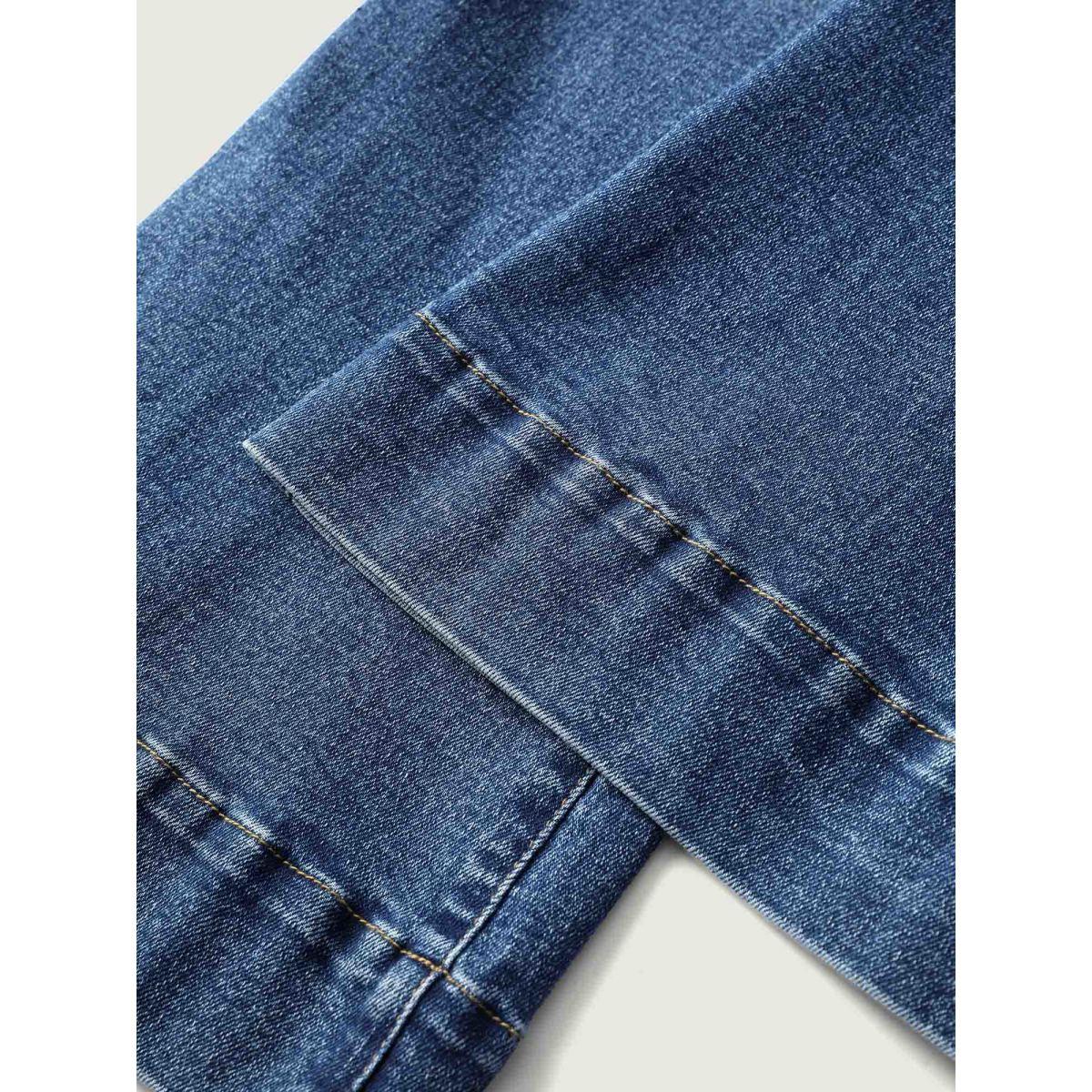 Plus Size Stretchy Soft Bootcut Jeans Women Bluevintage Timeless Non High stretch Slanted pocket Jeans BloomChic 22/3X Product Image