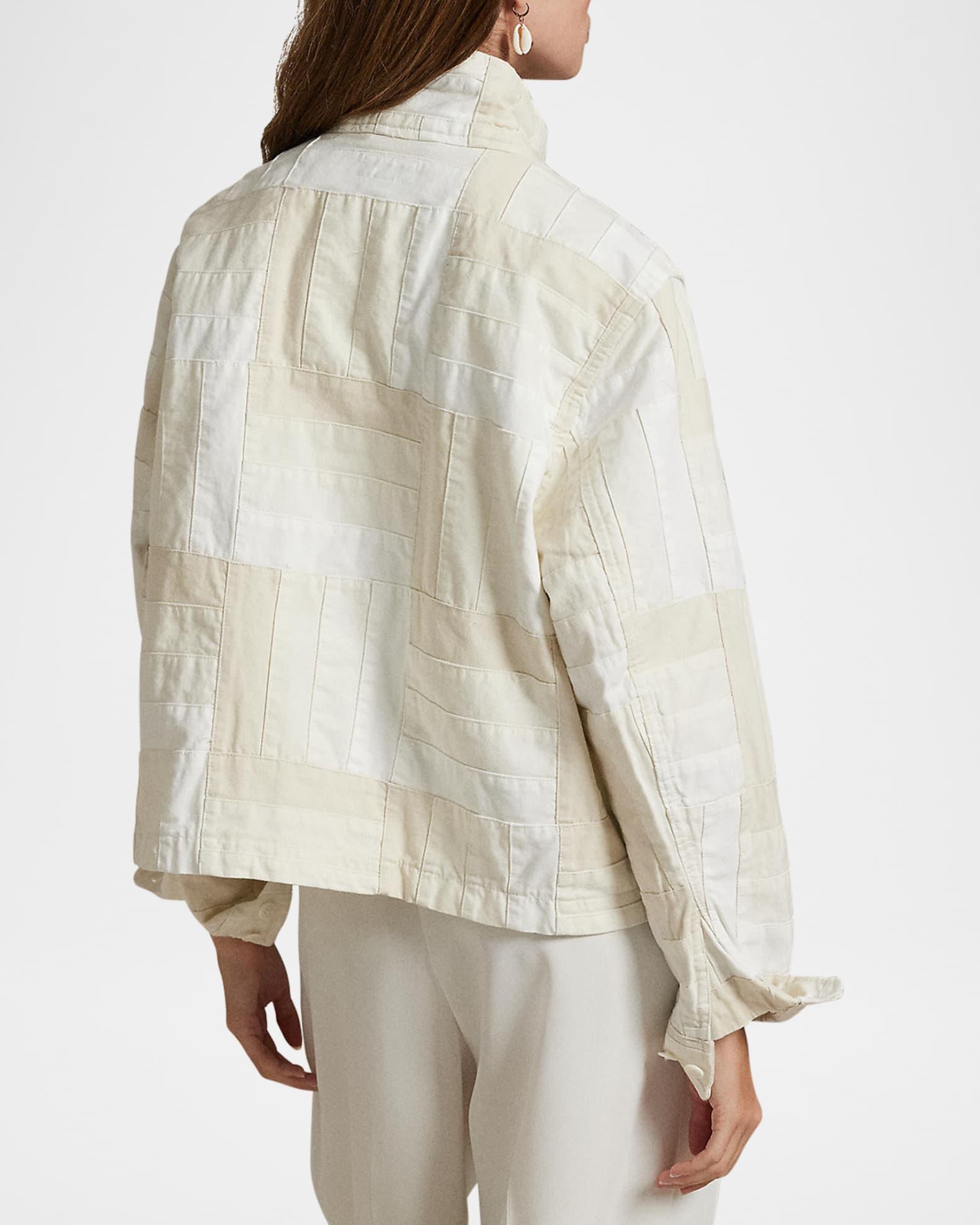 Patchwork Mock-Neck Jacket Product Image