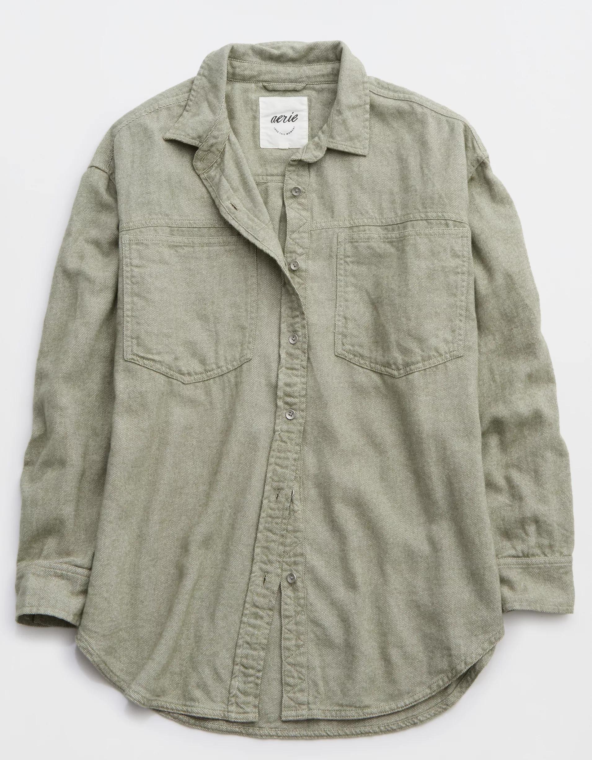 Aerie Anytime Fave Twill Shirt Product Image