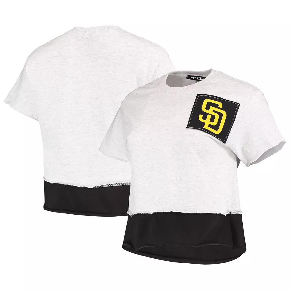Women's Refried Apparel Gray San Diego Padres Cropped T-Shirt,  Product Image