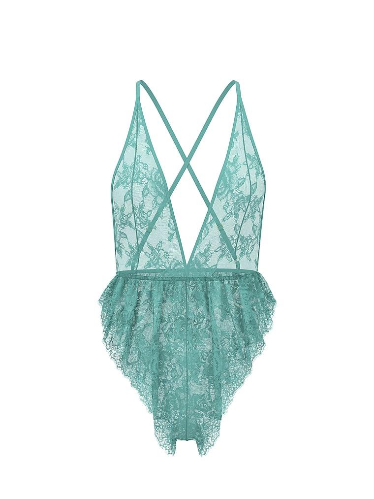 Rose Lace Plunge Flutter Romper Product Image