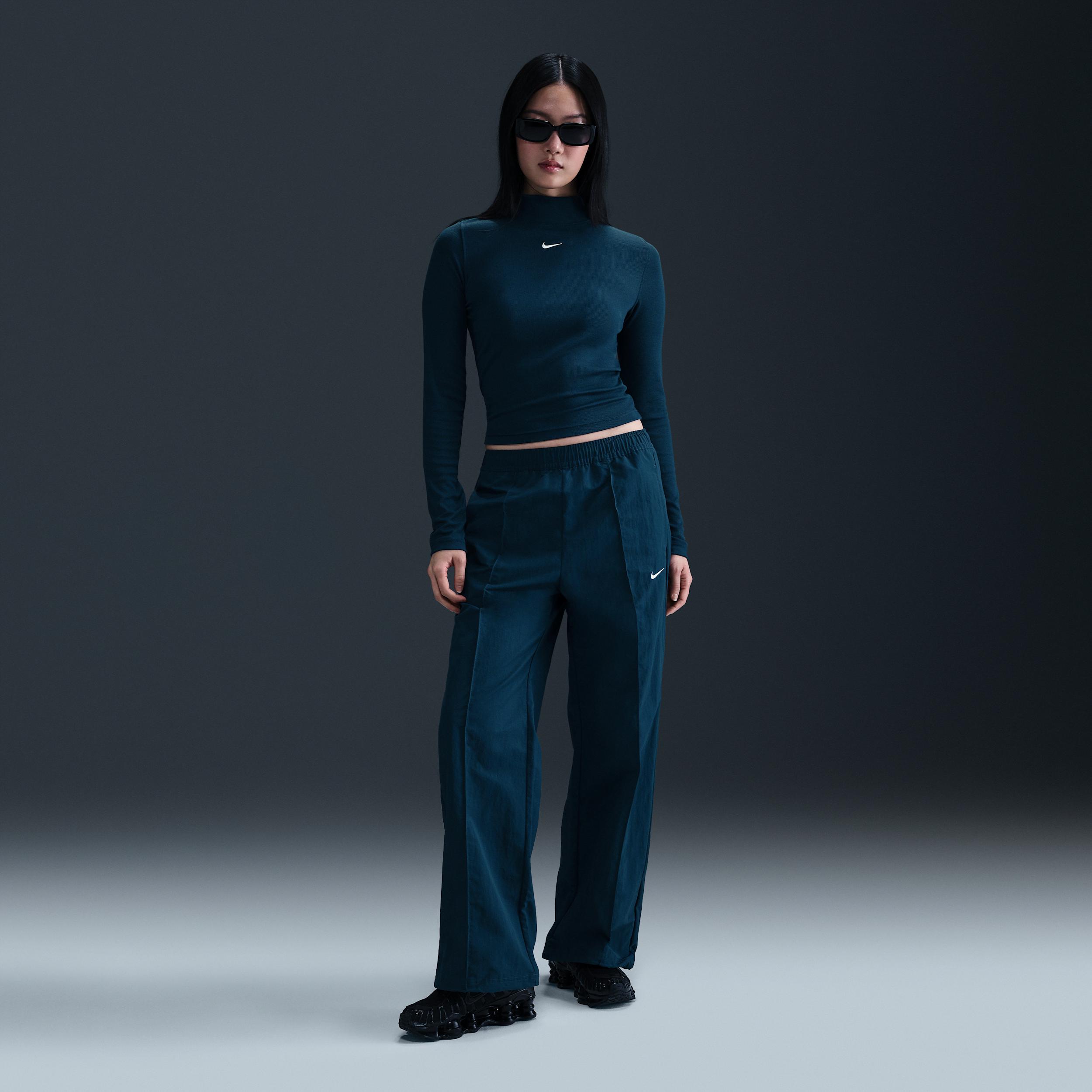 Nike Sportswear Essential Women's Ribbed Mock-Neck Long-Sleeve Top Product Image