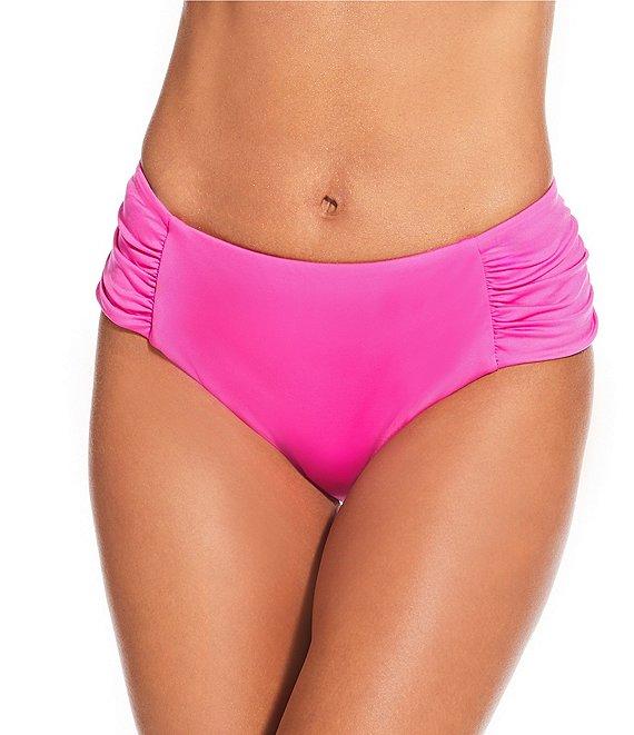 Gibson & Latimer Solid Side Shirred Mid Rise Swim Bottom Product Image