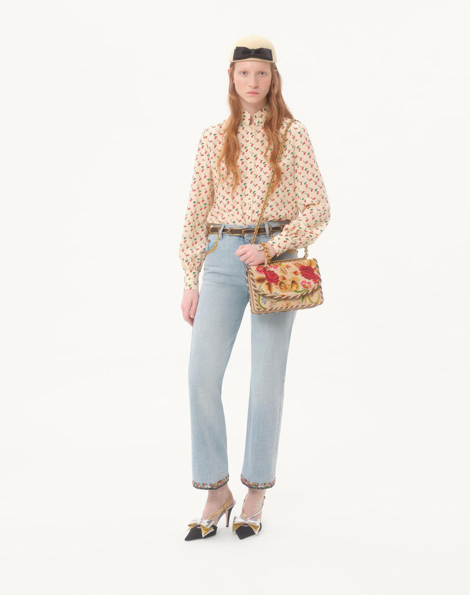 Crepe De Chine Shirt With Cherryfic Print Product Image