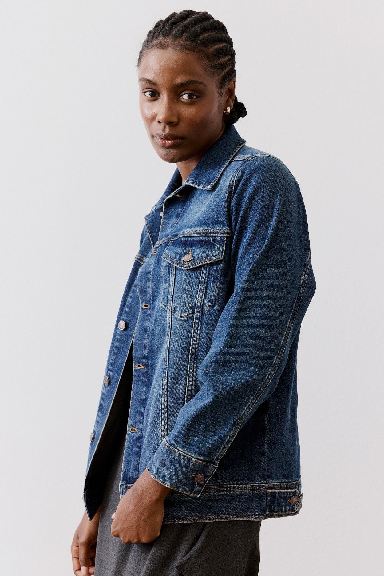 Long Line Denim Jacket Product Image