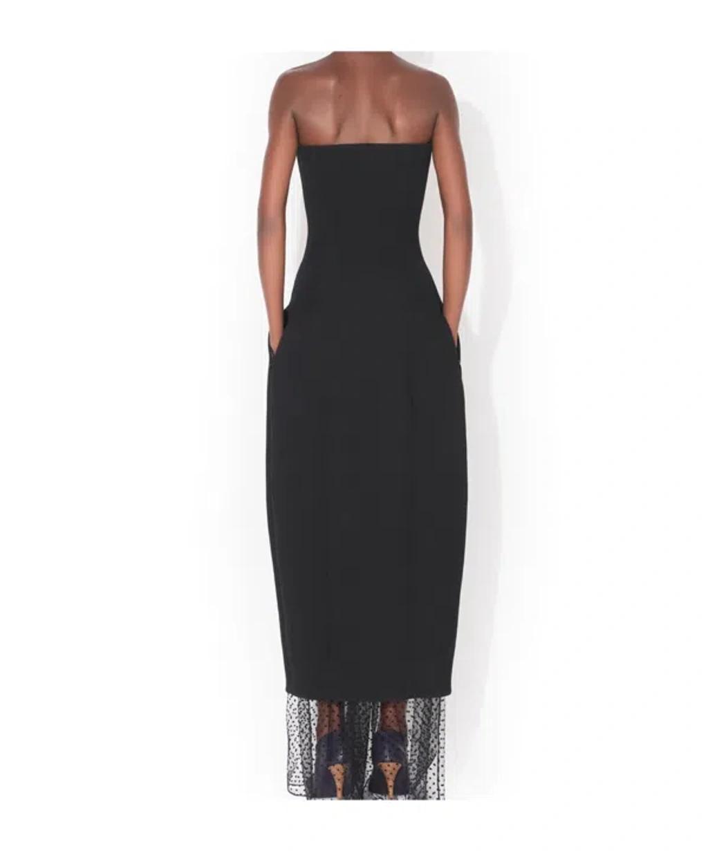 ALAÏA Strapless Dress In Textured Wool In Black Product Image