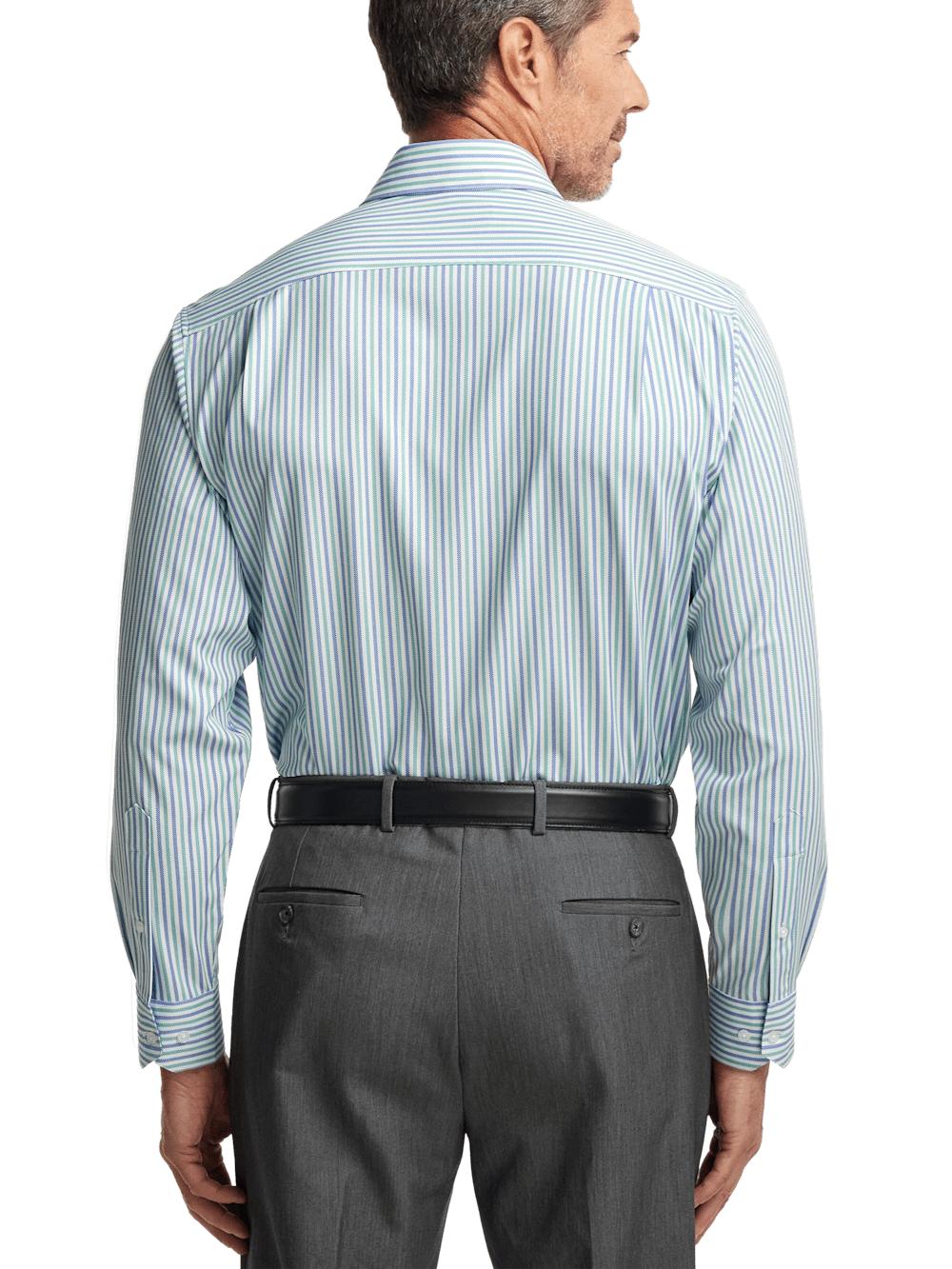 Performance Stretch Stripe Casual Shirt - Blue/green Product Image