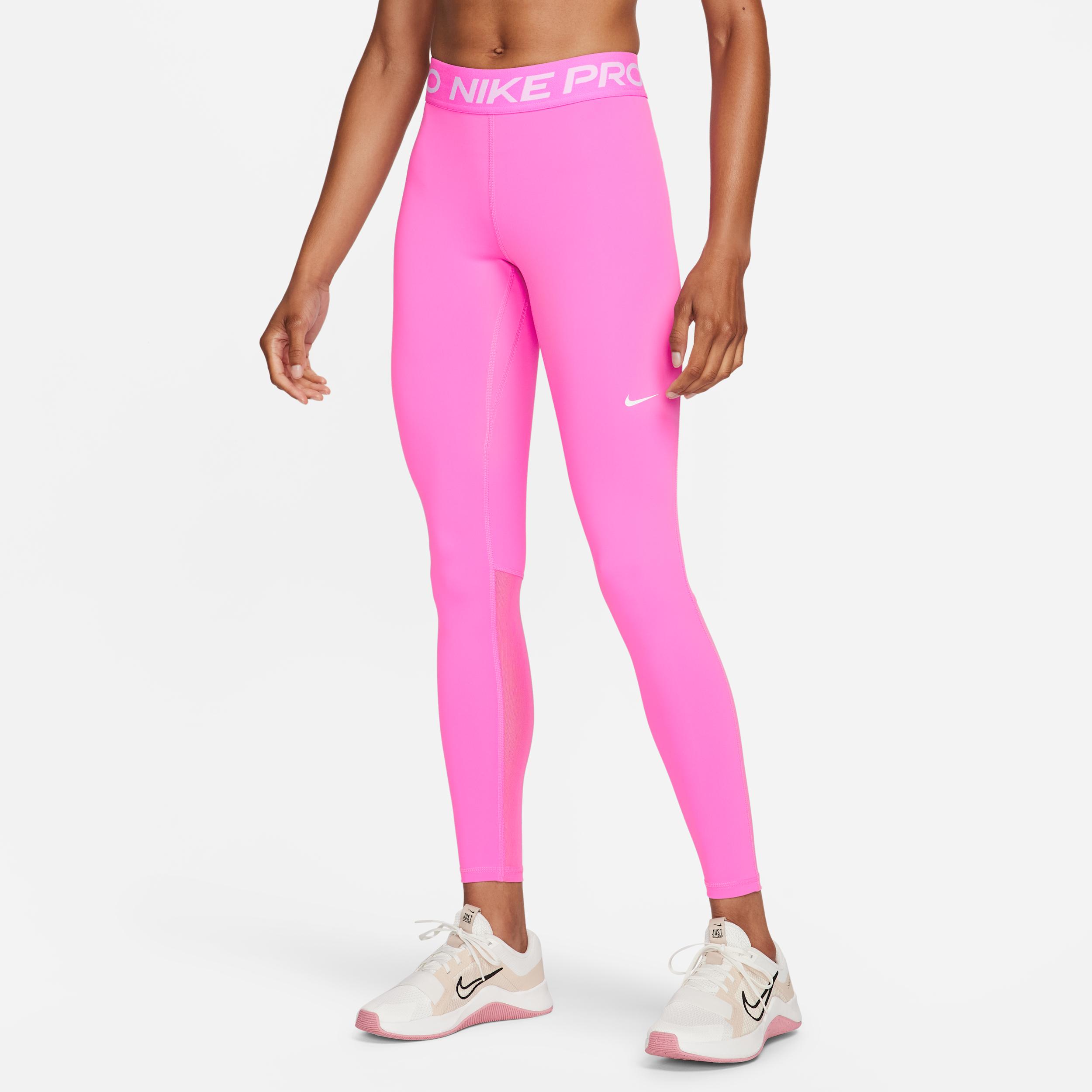 Womens Nike Pro Mid-Rise Mesh-Paneled Leggings | CZ9779-675 Product Image