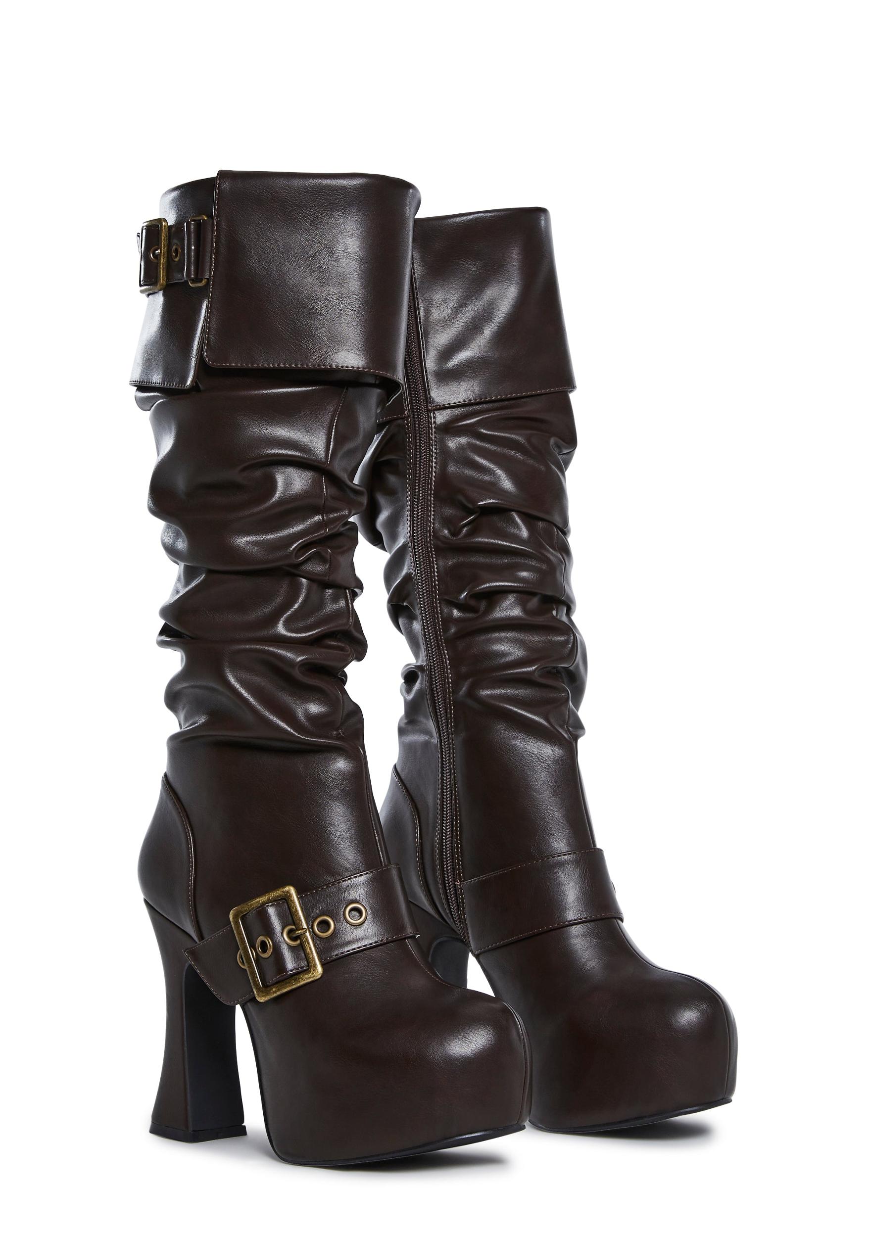 Ren Faire Slouchy Boots - Brown Product Image