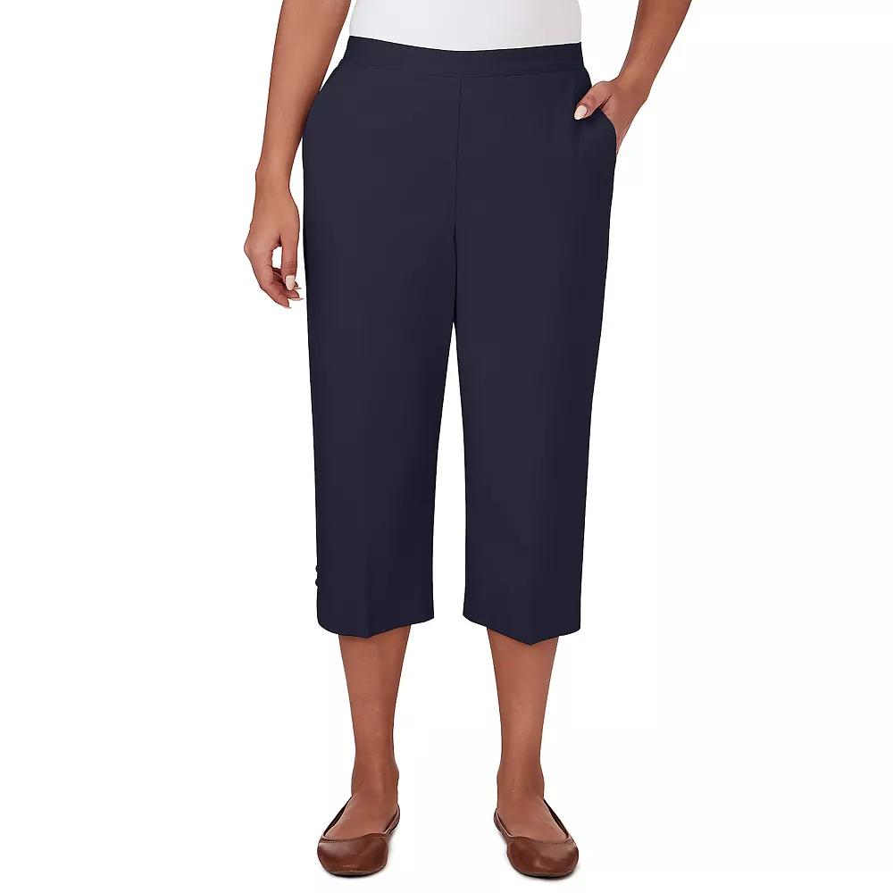 Petite Alfred Dunner Denim Twill Denim Split Hem Capri Pants, Women's, Size: 10 Petite, Blue Product Image