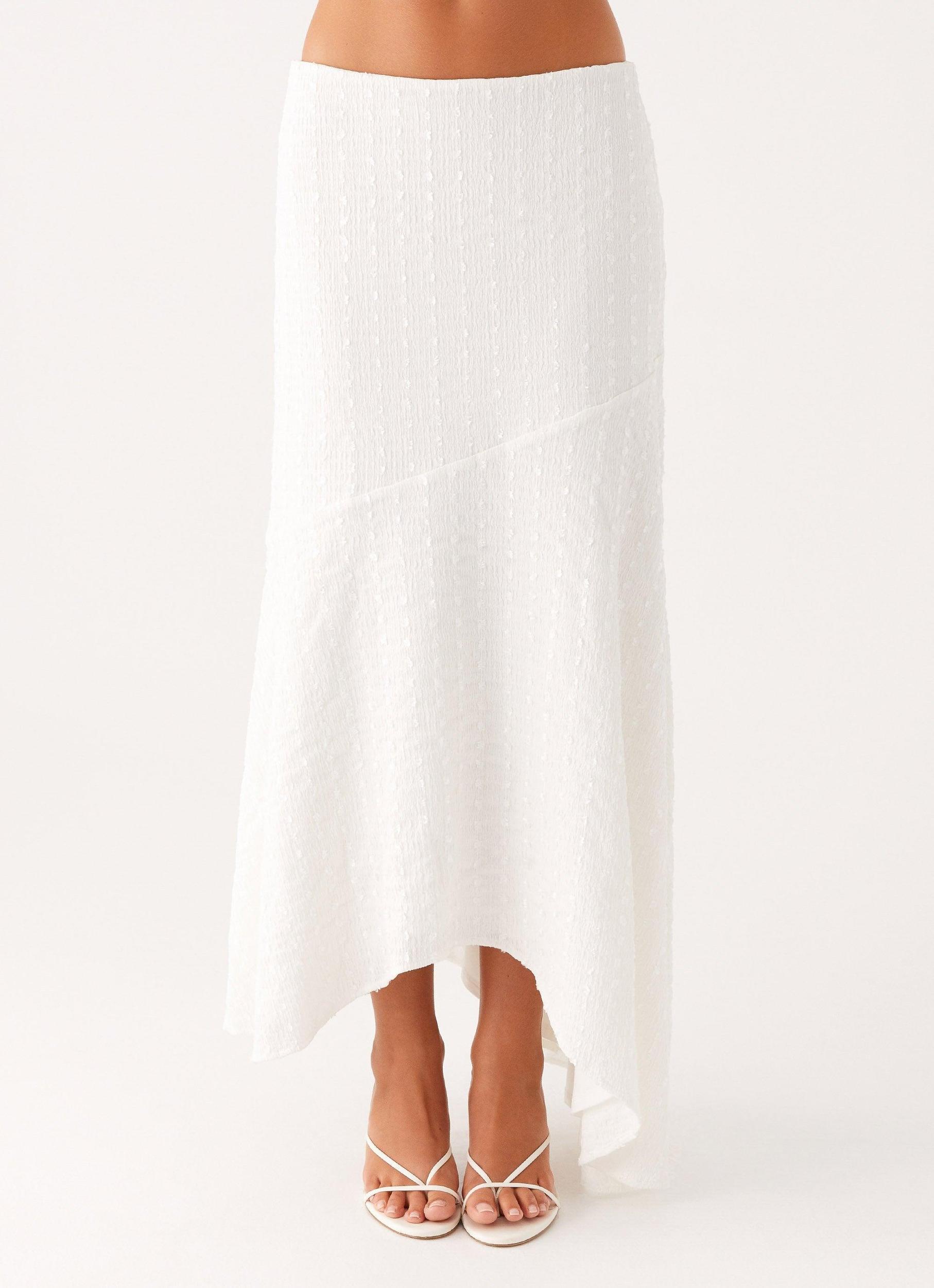 Tayah Asymmetrical Maxi Skirt - White Product Image