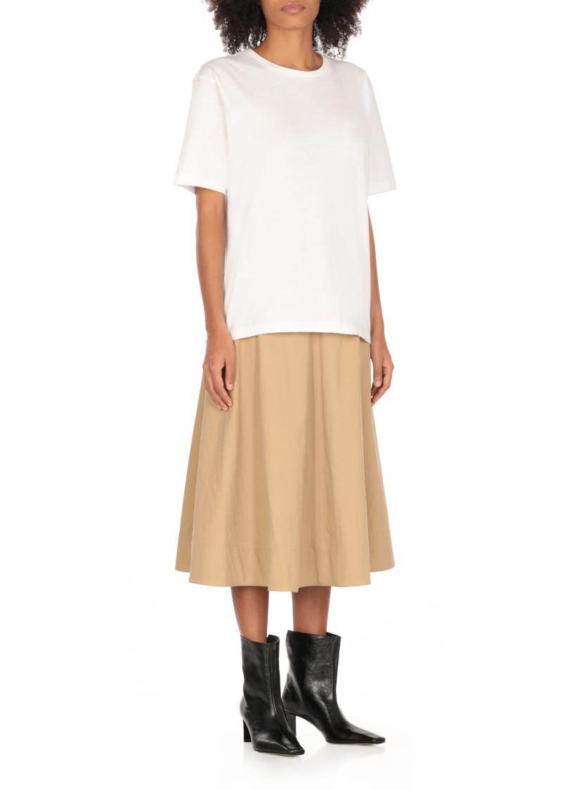 KHAITE Womens White Mae Brand-patch Cotton-jersey T-shirt In Cream Product Image