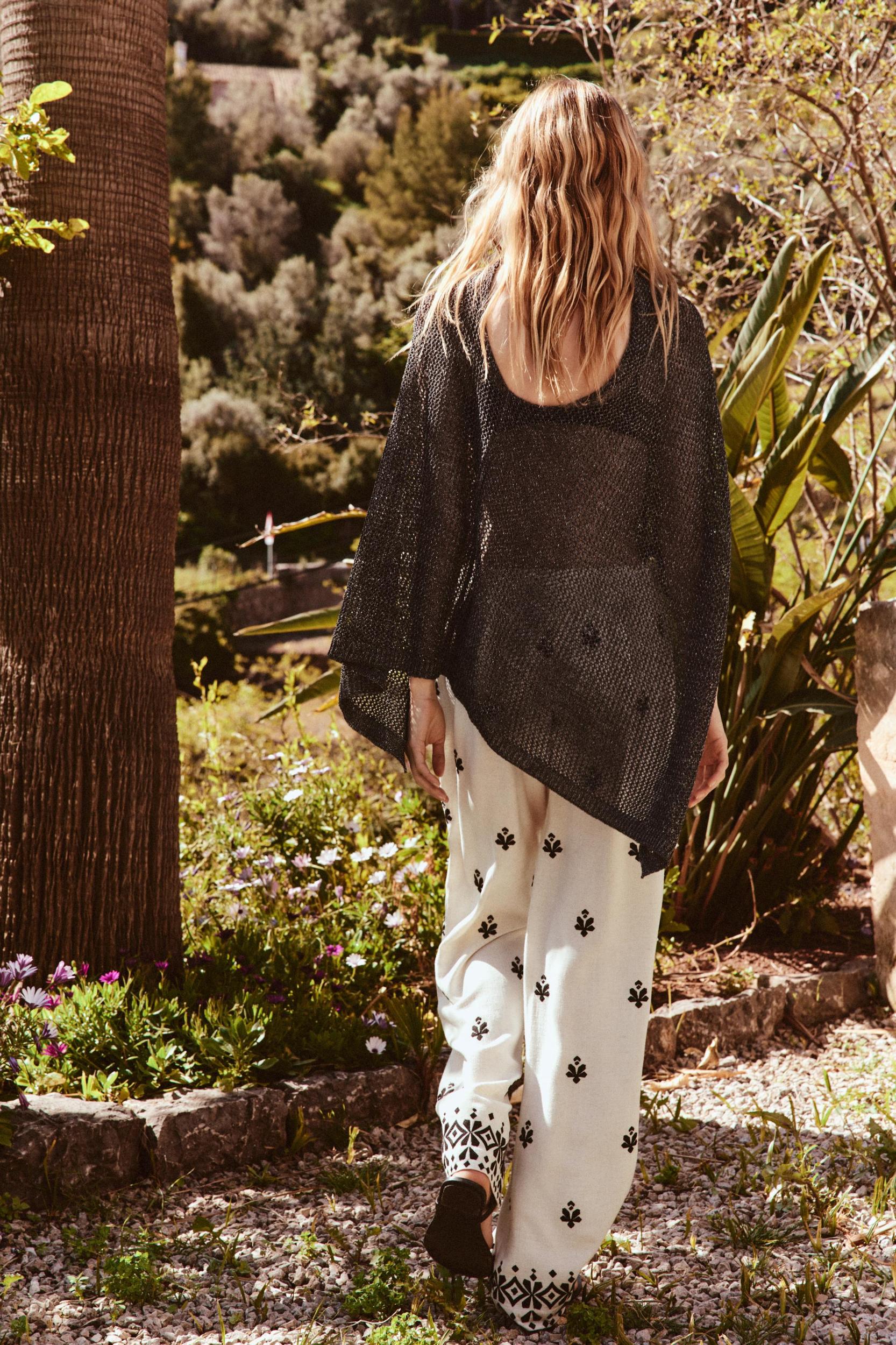 EMBROIDERED WIDE LEG PANTS Product Image