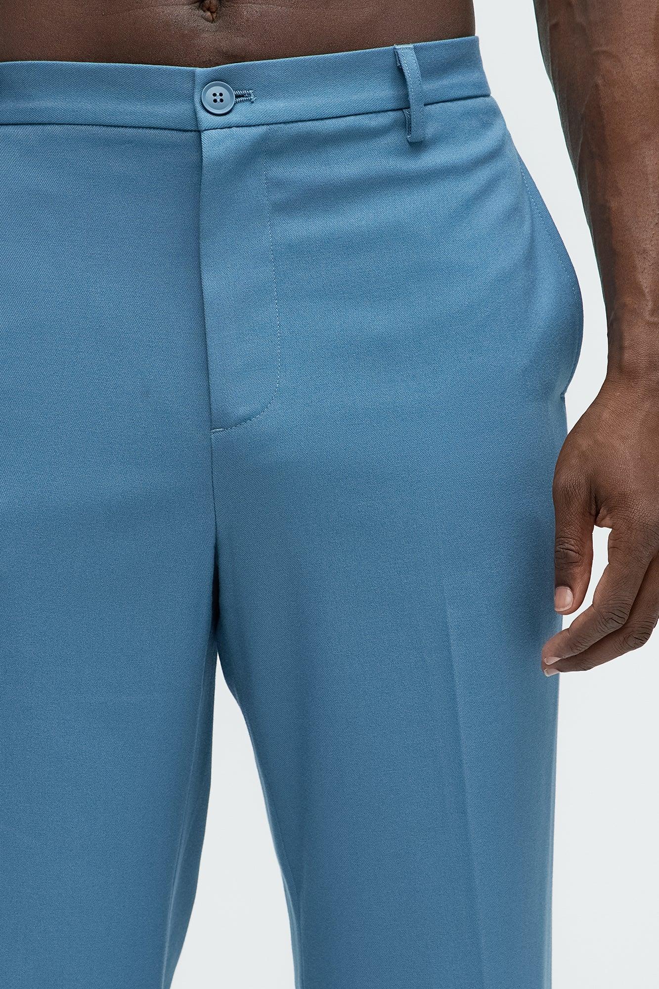 High Peak Straight Suit Trouser - Slate Blue Product Image