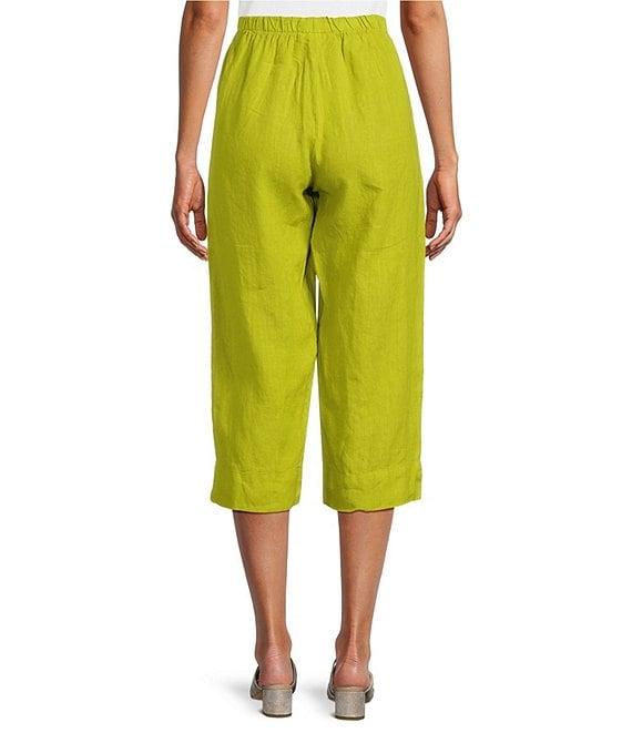 Bryn Walker Light Linen Straight Leg Pull-On Cropped Pants Product Image