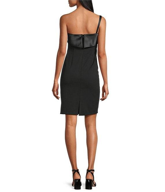 R & M Richards Scuba Strapless Bow Sleeveless Sheath Dress Product Image