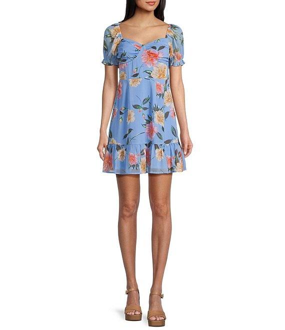 GB Floral Printed Chiffon Mini Dress Product Image