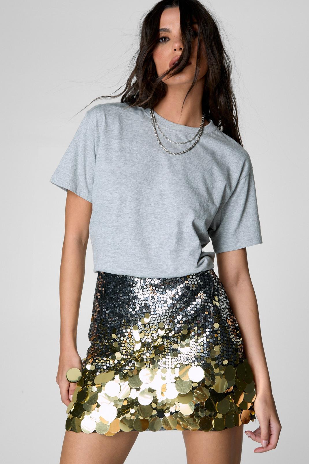 Disc Sequin Ombre Mini Skirt Product Image