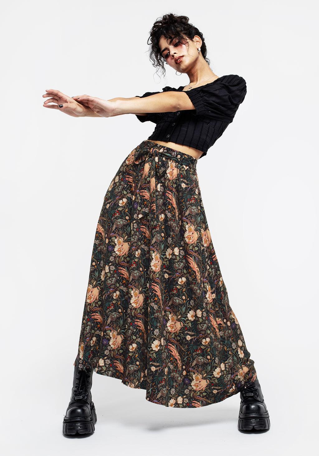 Ophelia Viscose Tie Waist Midaxi Skirt Product Image