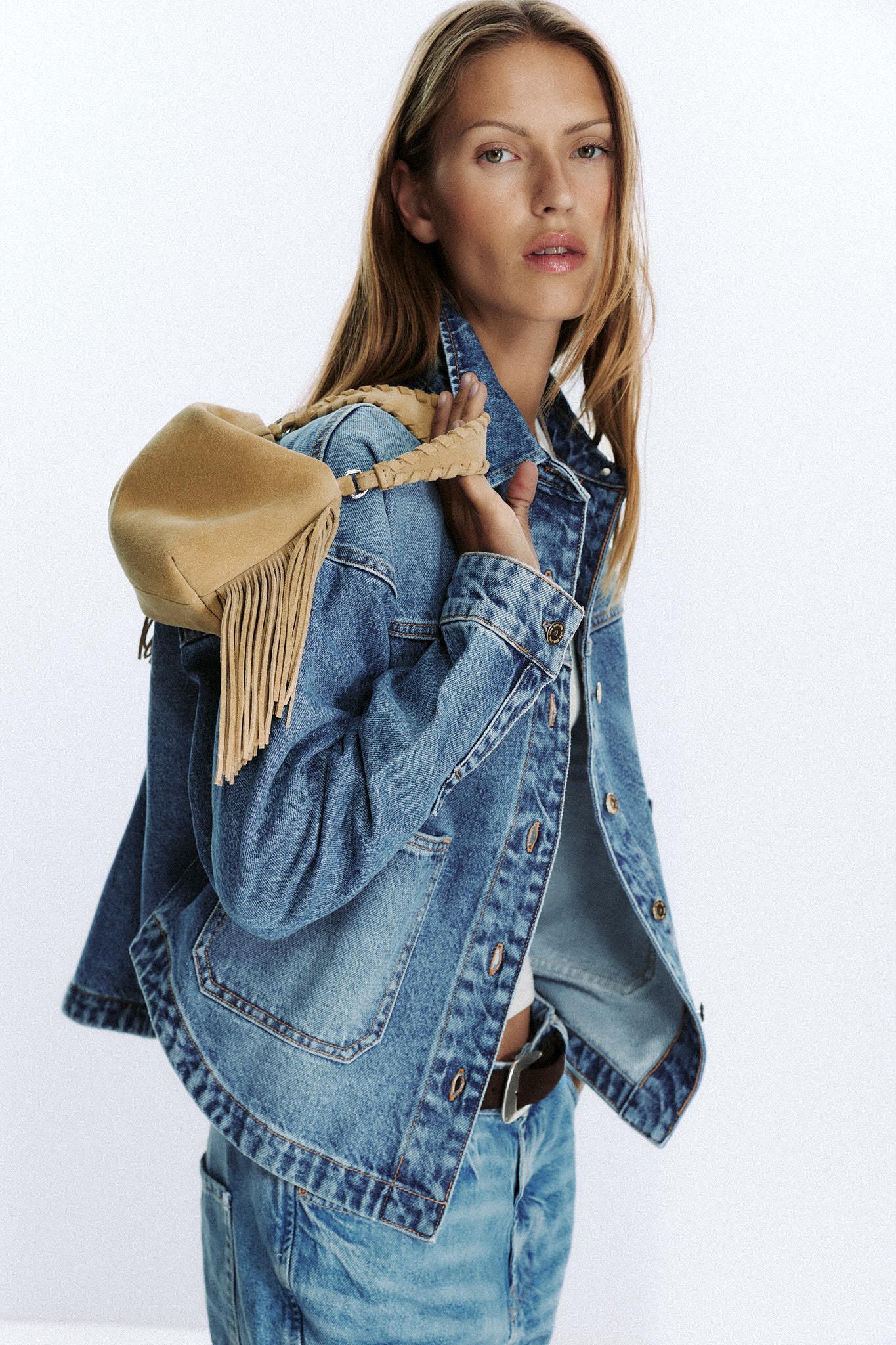 SPLIT LEATHER FRINGED MINI BAG Product Image