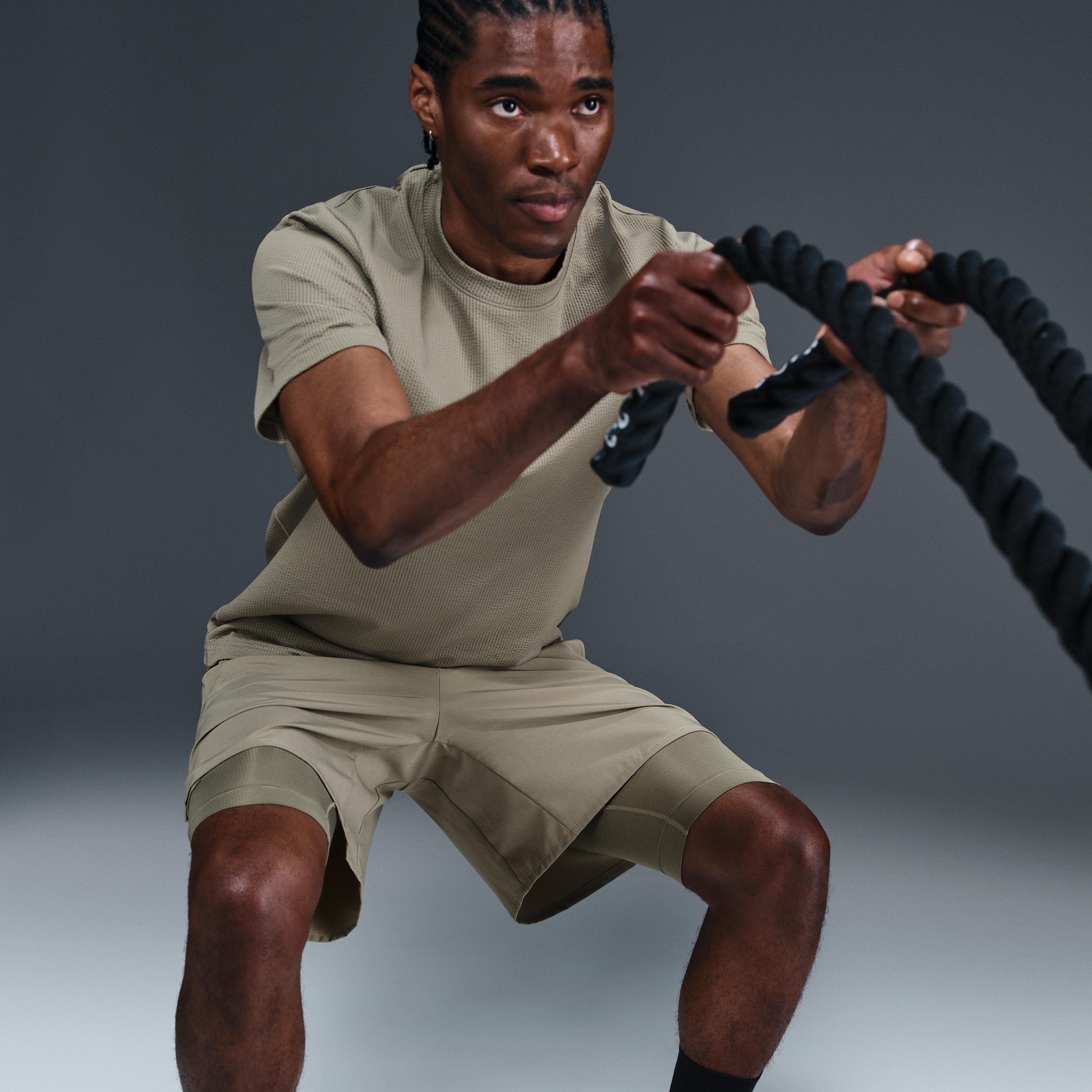 Nike Mens Primary Dri-FIT Seersucker Short-Sleeve Versatile Top | HJ4043-320 Product Image