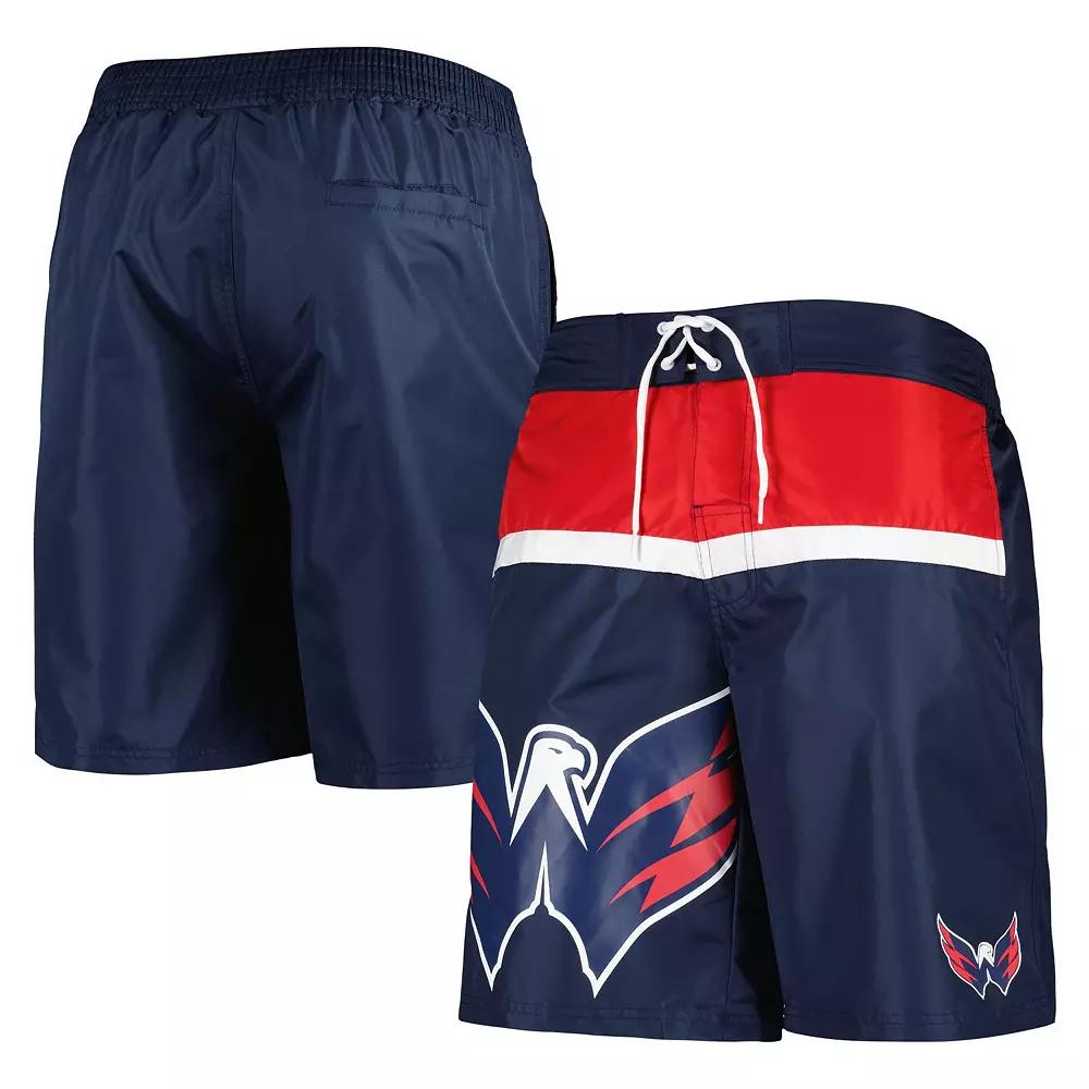 Men's Starter Navy Washington Capitals Sea Wind Swim Trunks,  Product Image