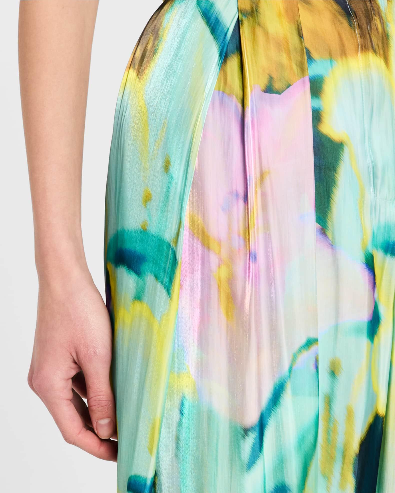 Loretta Wide-Leg Metallic Satin Pants Product Image