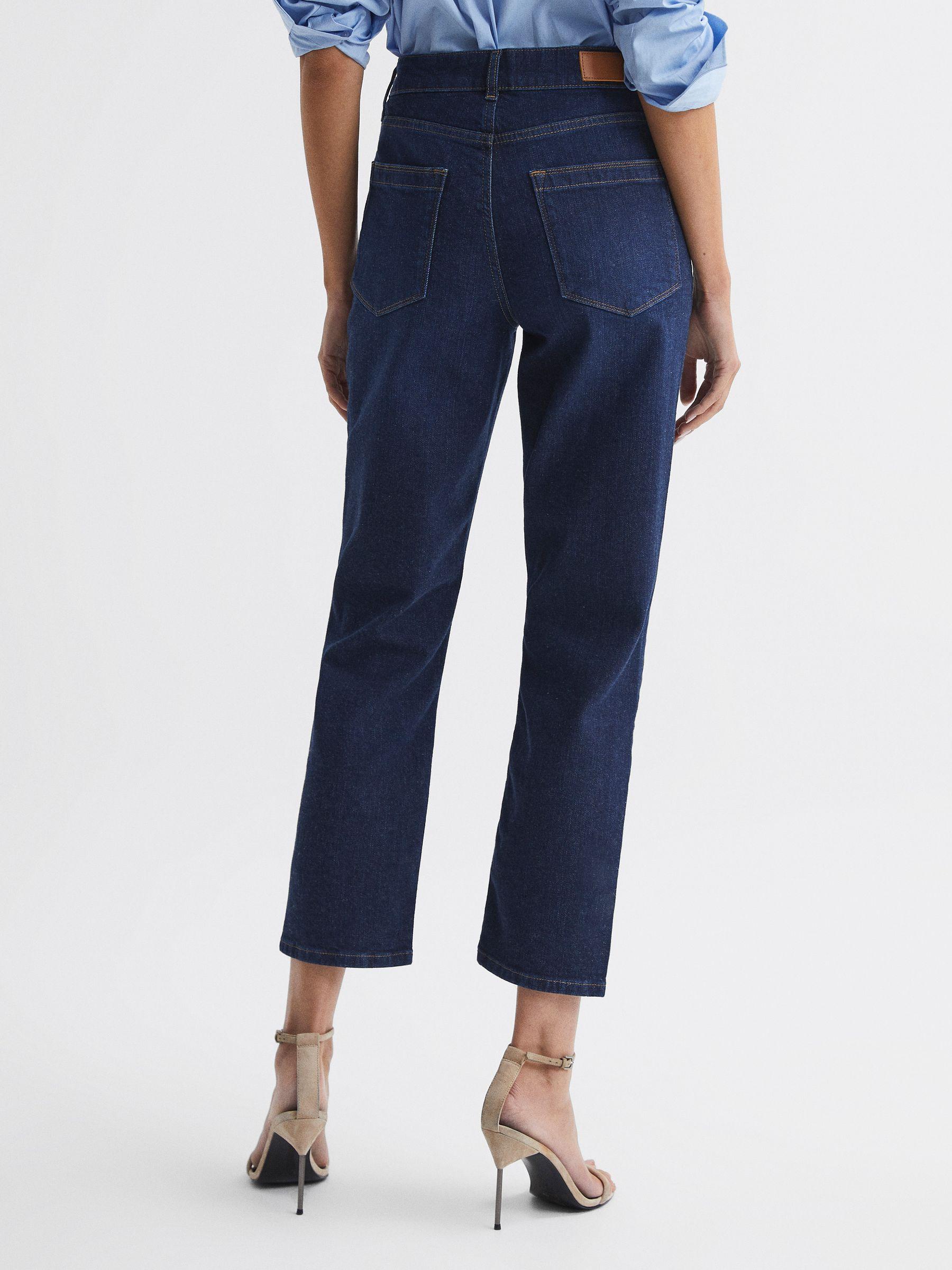 High Rise Straight Leg Jeans in Deep Indigo Product Image