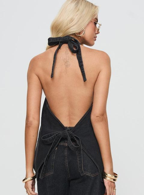 Hills Halter Washed Black Product Image