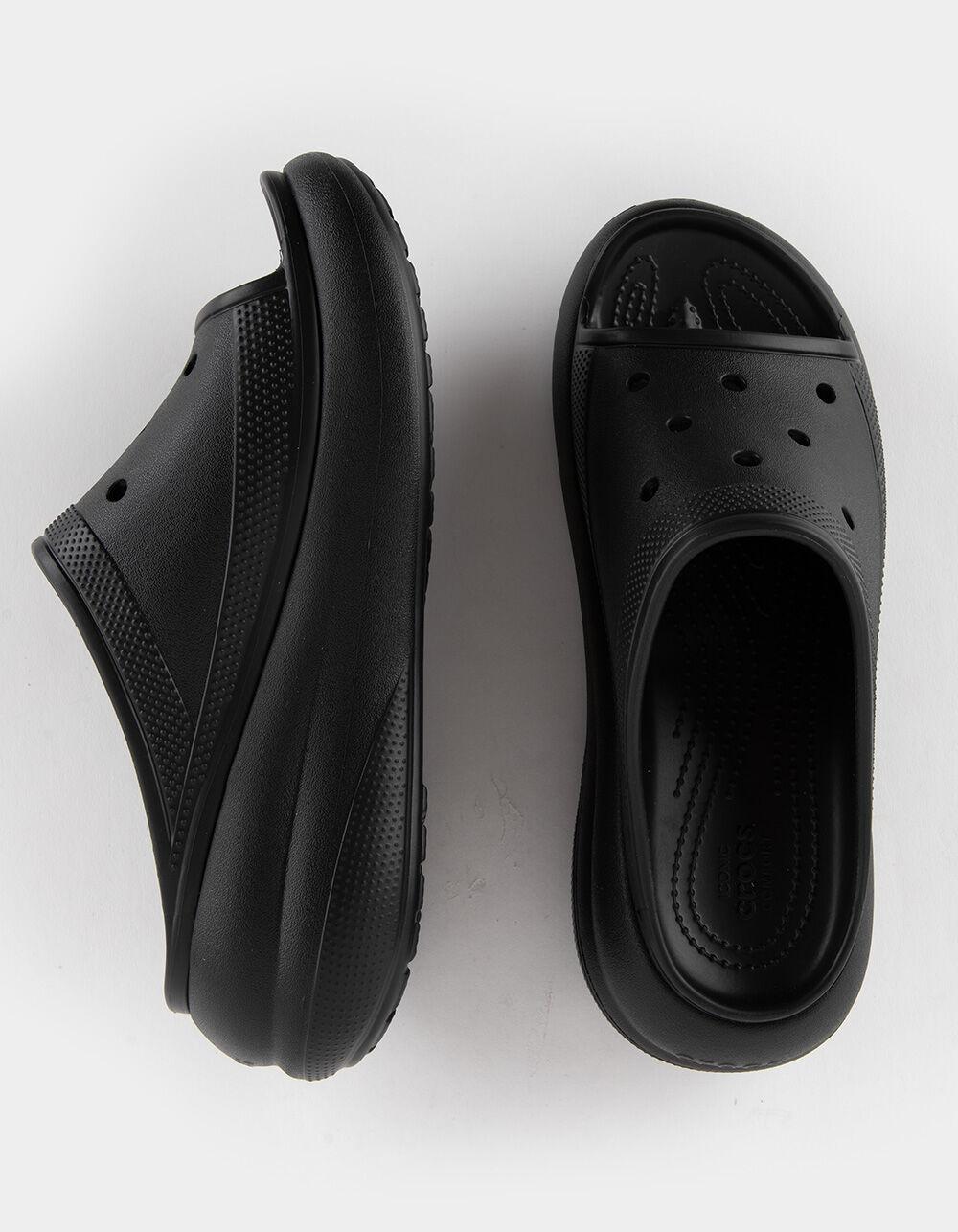 CROCS Classic Crush Womens Slide Sandals - BLACK Product Image