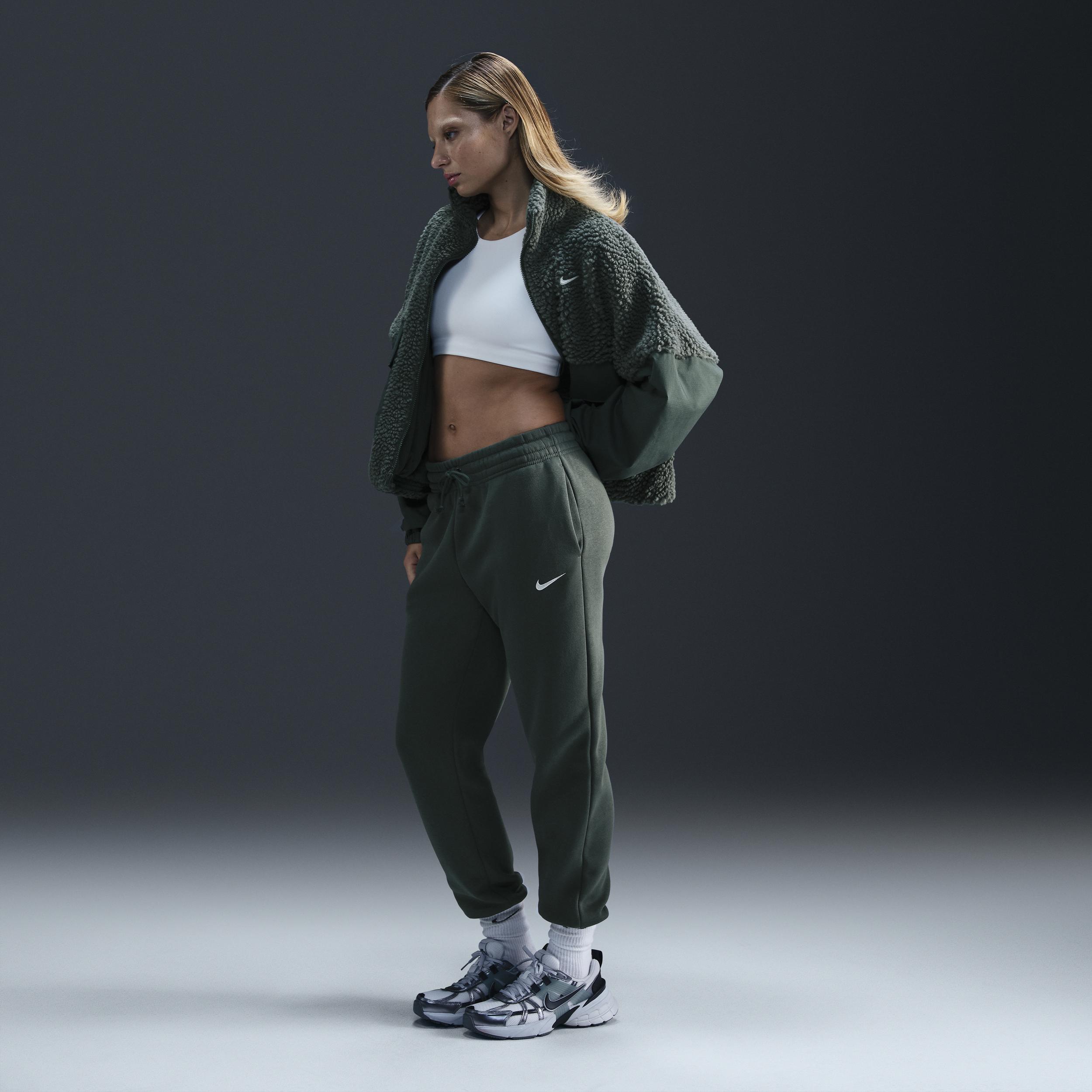 Womens Nike Sportswear Phoenix Fleece Mid-Rise Sweatpants | FZ7626-338 Product Image