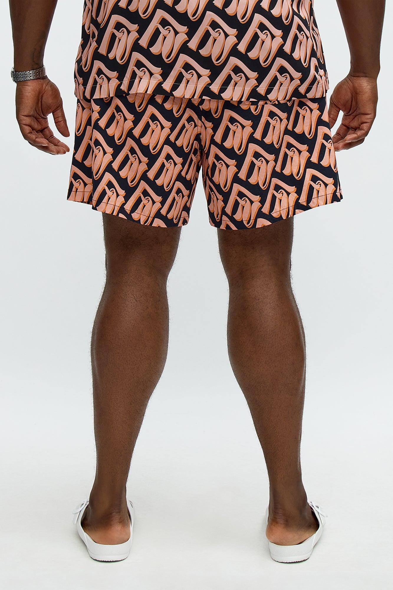 Chateau Monogram Printed Swim Classic Trunk - Black/combo Product Image