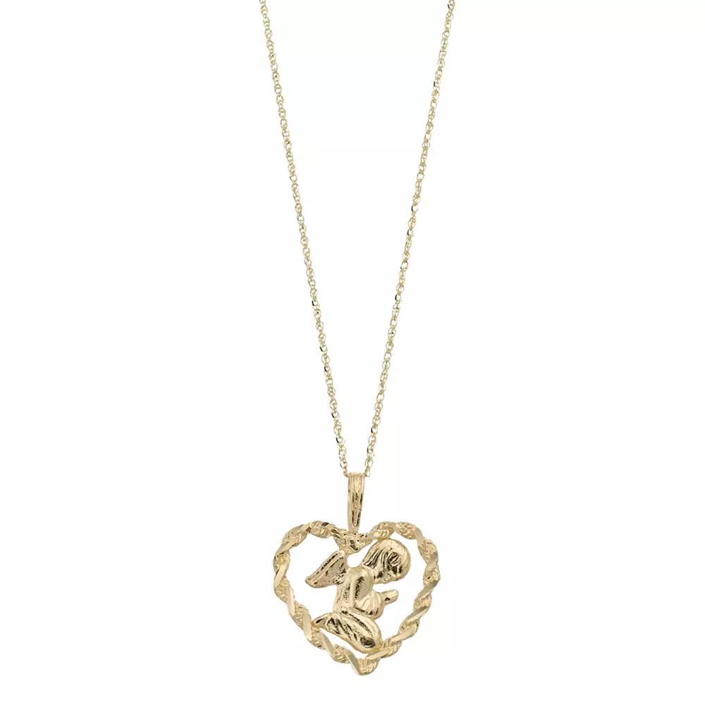 Kristen Kesho 10k Gold Angel Heart Pendant Necklace, Women's, Size: 18", Yellow Product Image