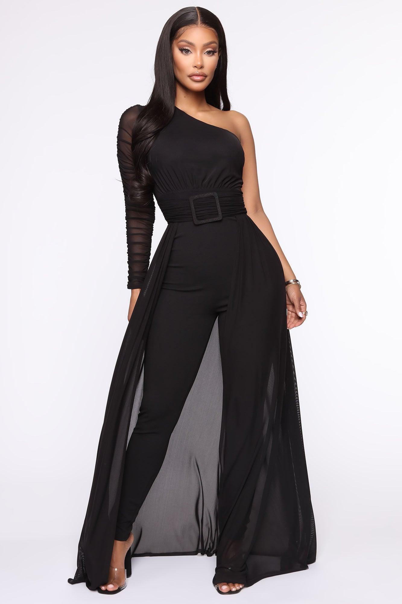 Better Be Sure Mesh Jumpsuit - Black Product Image