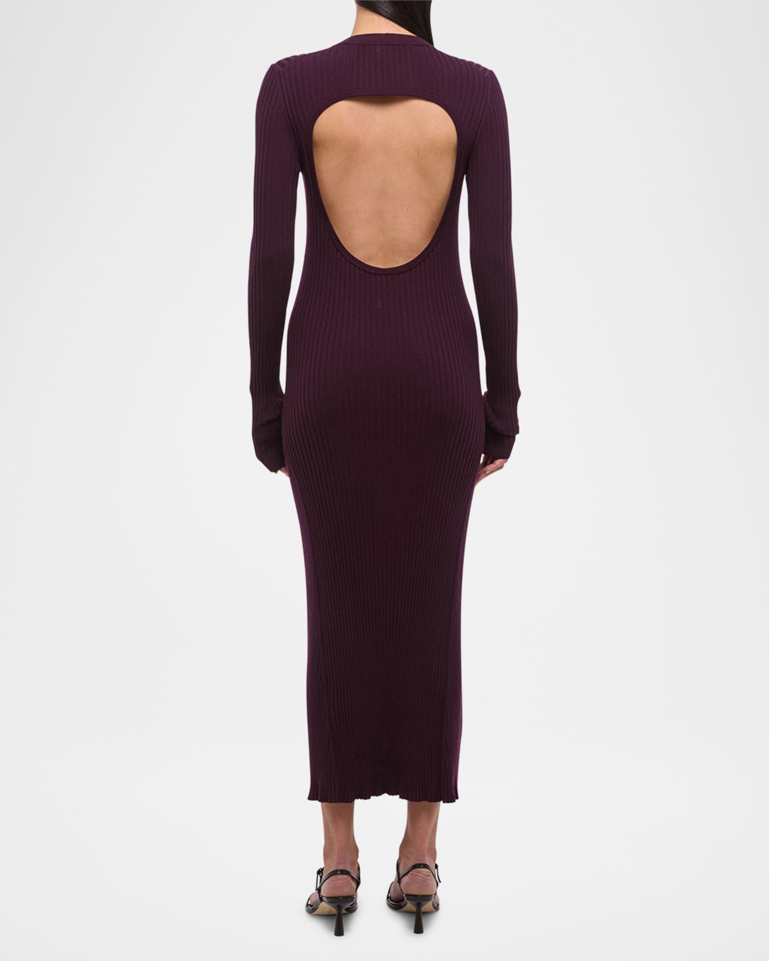 Open-Back Ribbed Wool Dress Product Image