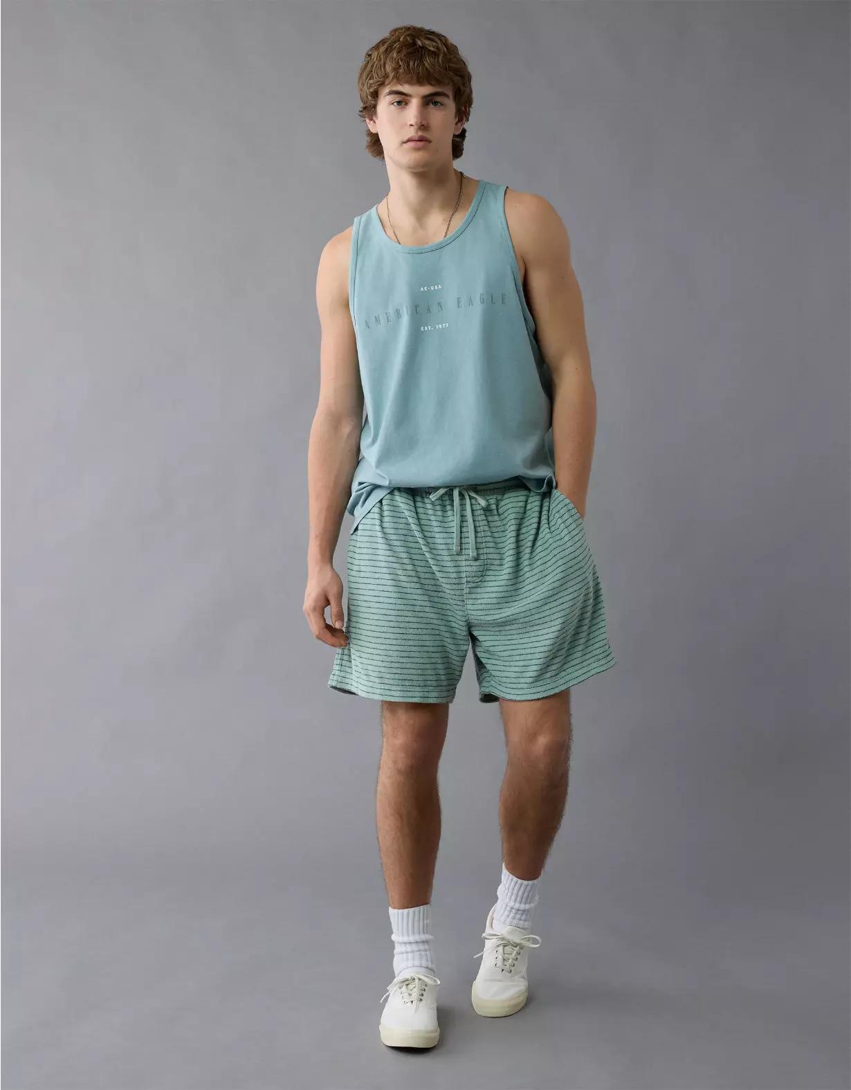 AE Sofa Surfin' Terry Striped Lounge Short Product Image