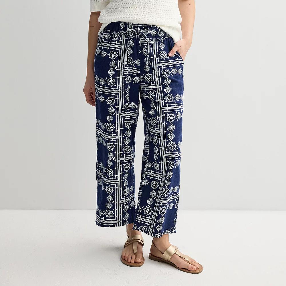 Women's Sonoma Goods For Life® Linen Wide Leg Ankle Pants,  Product Image